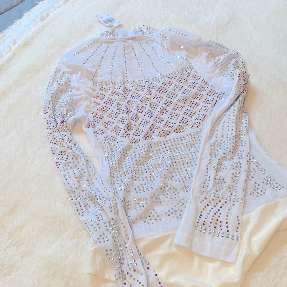 Bodysuit (L) White/ Diamonds